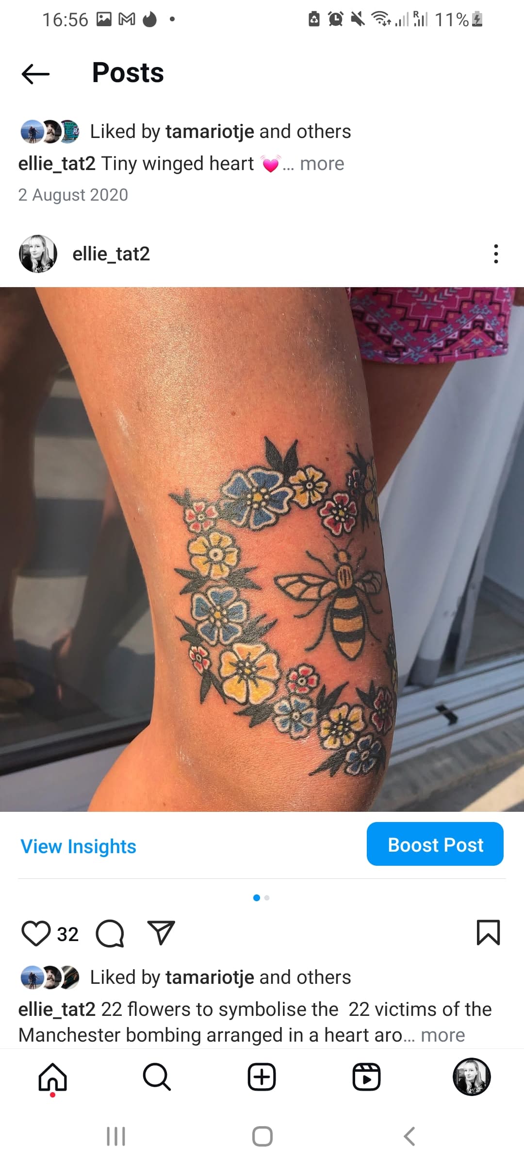 Tattoo work by Ellie Matthews