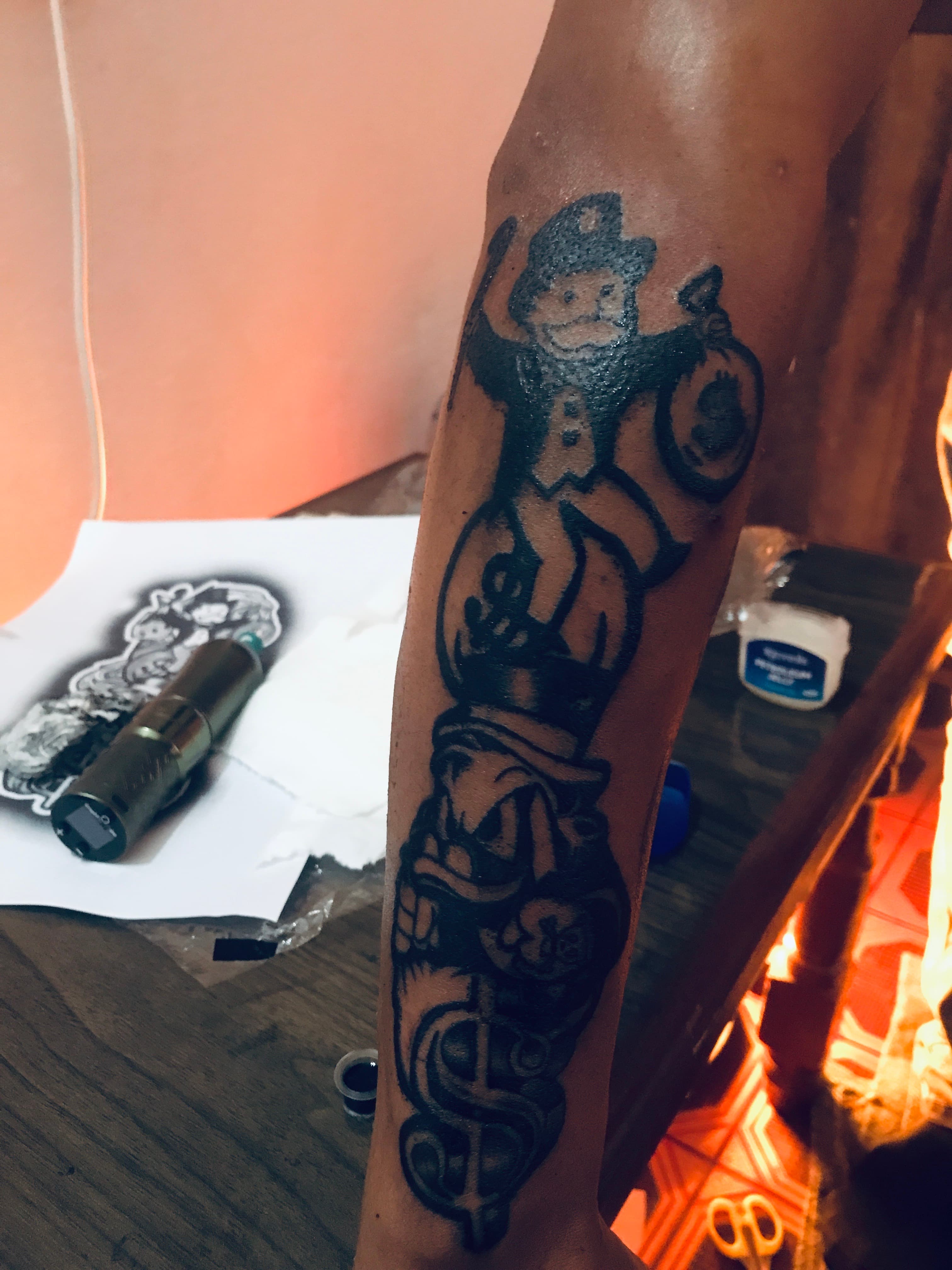 Tattoo work by Sang Dorje Lama