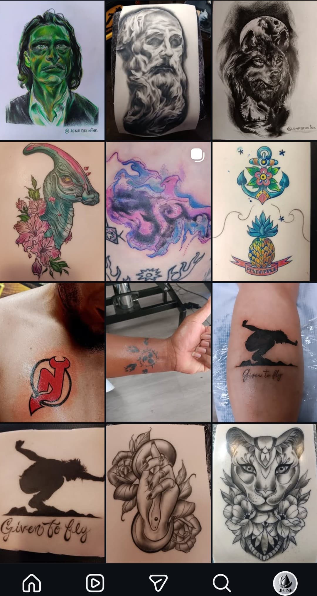 Tattoo work by Jena Hill